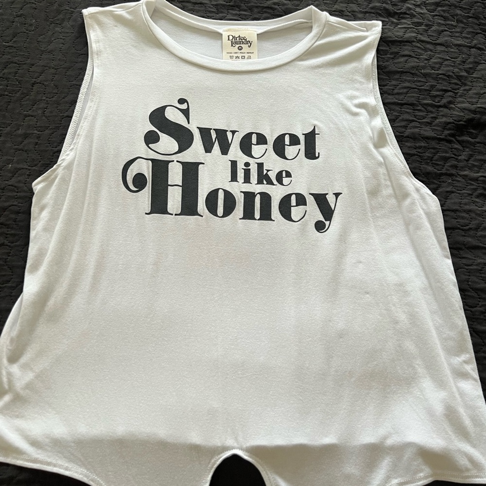 Tie front cut off shirt